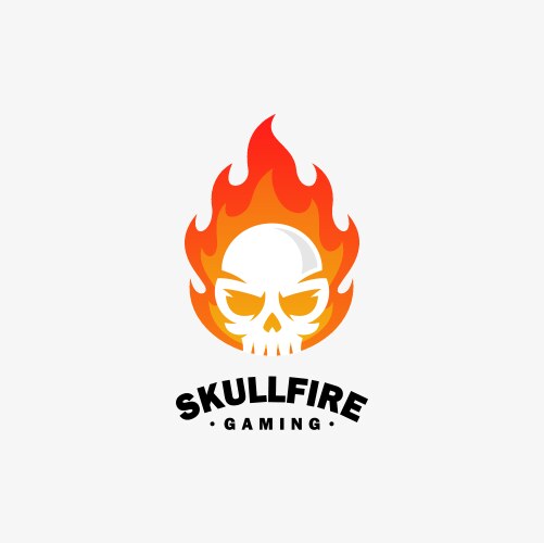 Fire Skull Logo Template Vector Image
