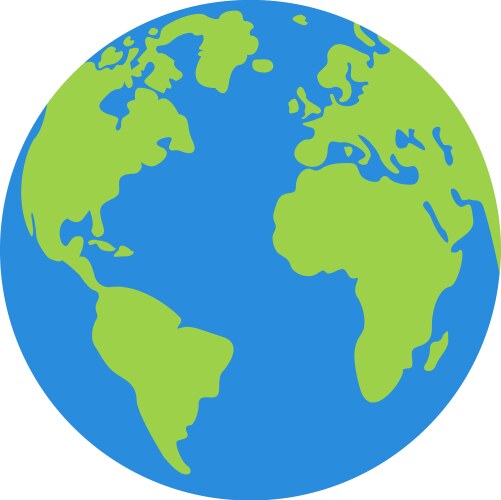 Flat Planet Earth Icon A World Globe Isolated Vector Image