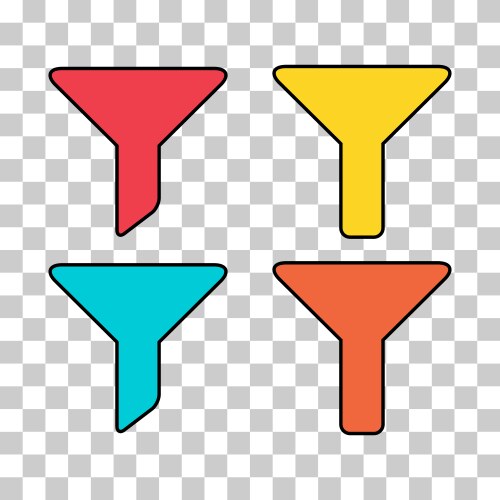 Set of filter button web shape icon filtering vektorbild