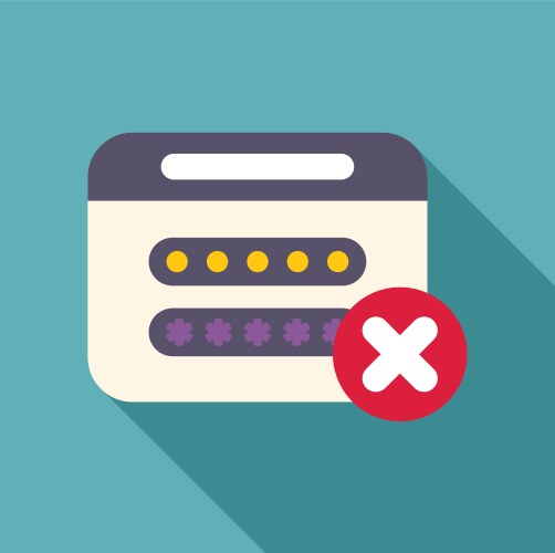 Web page with wrong password showing access denied vector image