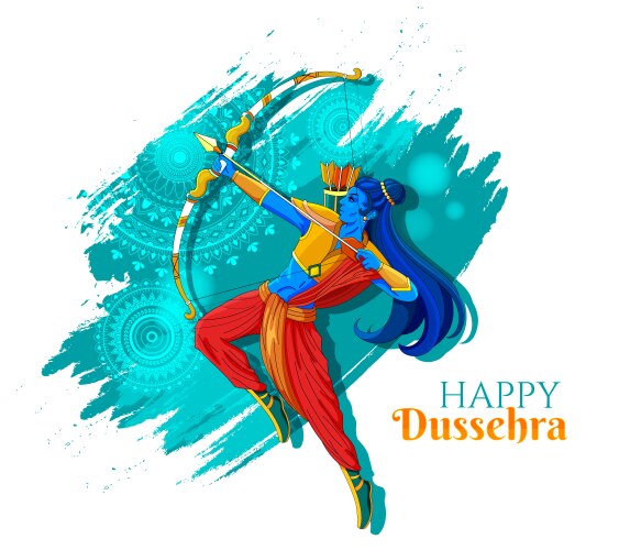 Lord Rama Shooting Arrow Vector Image