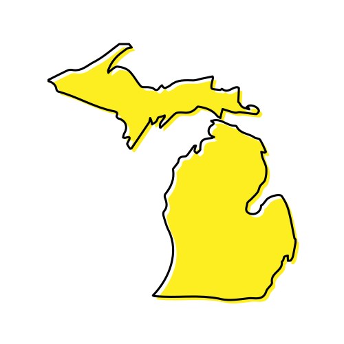 Michigan Outline Map Vector Image