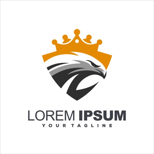Eagle heraldic style with crown Royalty Free Vector Image