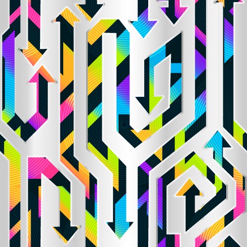 Tile pattern with pink and grey arrows on white Vector Image