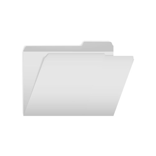 Opened empty gray file folder with tab divider vector image