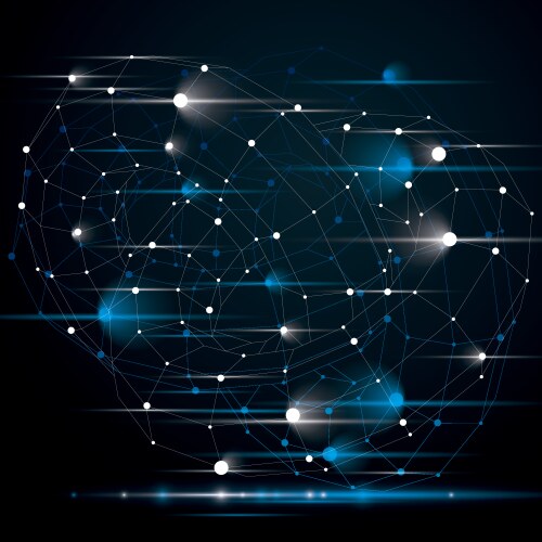 Abstract 3d structure polygonal network object vector image