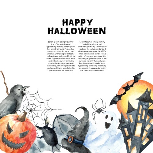 Halloween Watercolor Set Vector Image