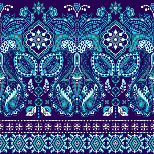 Seamless paisley background floral pattern Vector Image