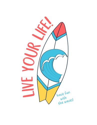 Hand drawing surfboard Vector Image