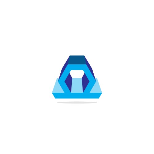 Shape box 3d gold company logo Royalty Free Vector Image