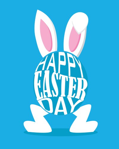 Happy easter card with rabbit ears Royalty Free Vector Image