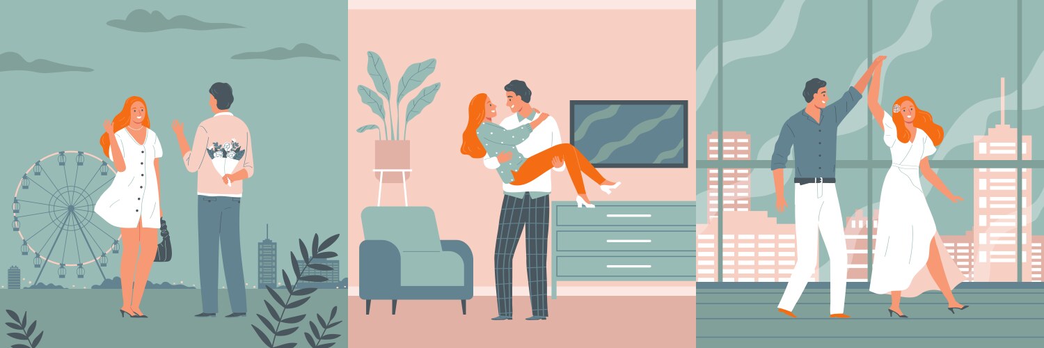 Loving couple design concept vector image