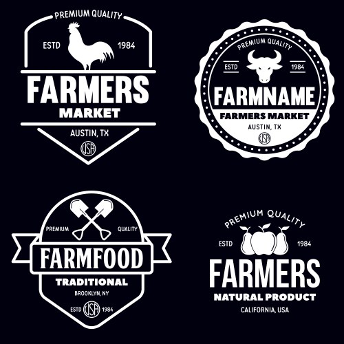 Farmers Market Logo & Badge Templates Vector Image