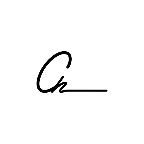 Letter ch signature logo template Vector Image