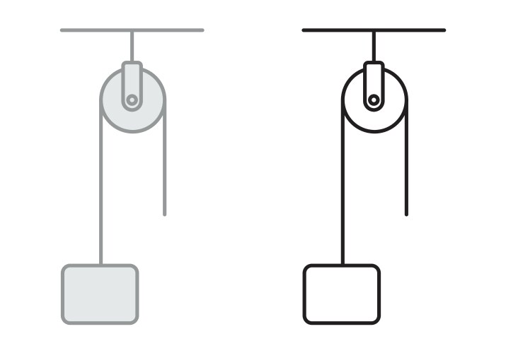 Physics Pulley System Diagram – Royalty-Free Vector | VectorStock