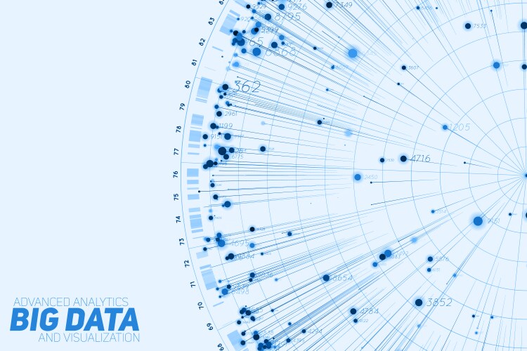 Blue Data Network Abstract Visualization vector image