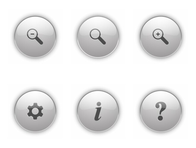 A set of functional control buttons button vector image