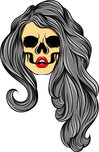 Dark Gothic Woman with Sexy Lips Vector Image