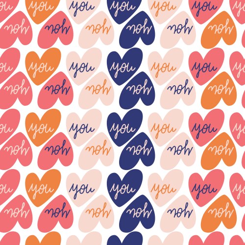 seamless pattern with big collection love vector image