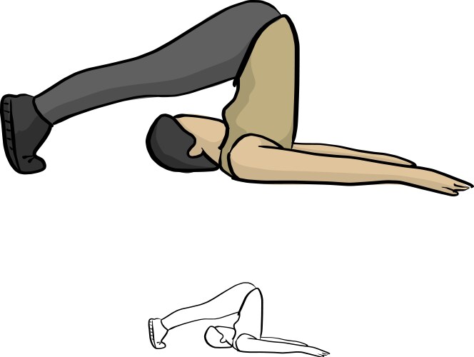 woman doing yoga sketch doodle hand vector image