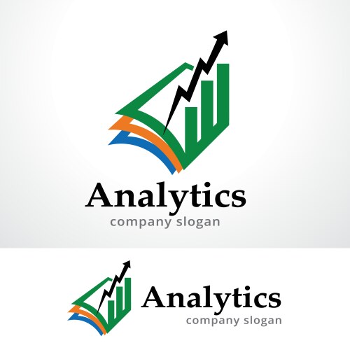 Analytics logo template design emblem Vector Image