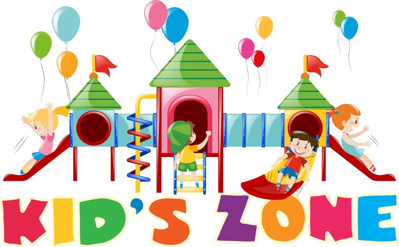 Poster design with kids at playground Vector Image