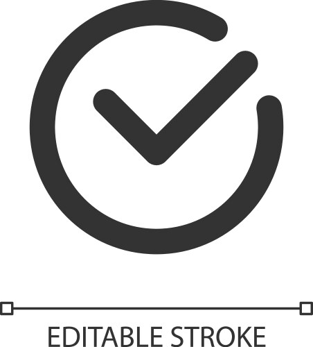 Accept button pixel perfect linear ui icon vector image
