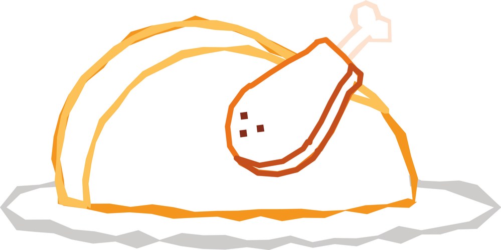 Golden turkey outline drawing Vector Image