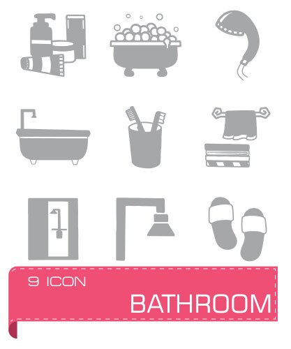 Bathroom equipment set icon Royalty Free Vector Image