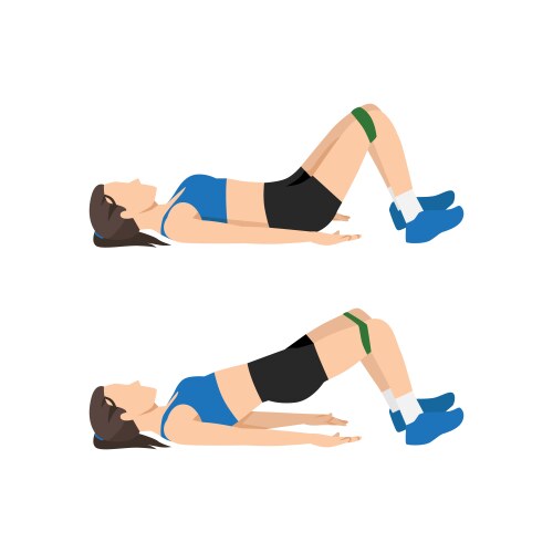 woman doing glute bridge resistance exercise vector