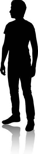 Sideways Silhouette of a Man Vector Image