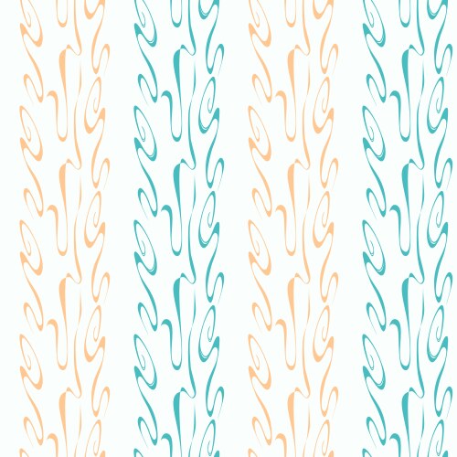 White peach pattern with waves and curls vector image