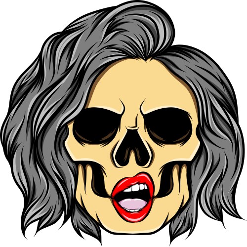Art work girl skull with hole eyes Vector Image