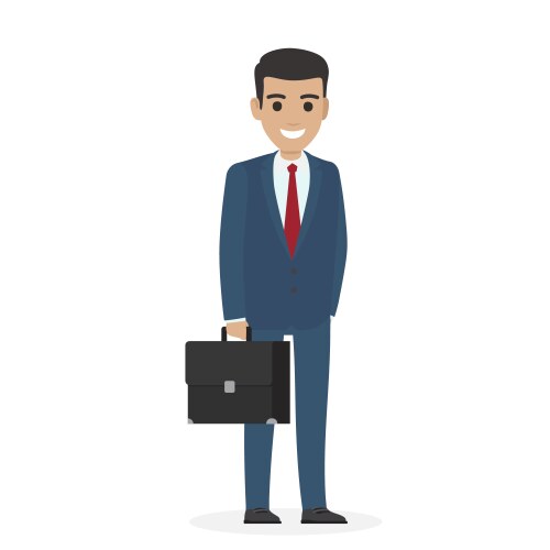 Business man manager in formal suit standing Vector Image