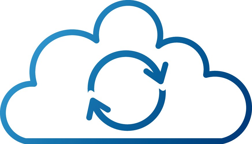 Cloud sync refresh backup computing data icon vektorbild