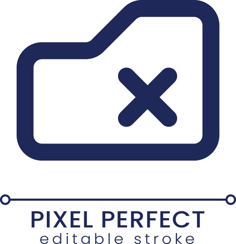 Delete from folder pixel perfect linear ui icon vector image