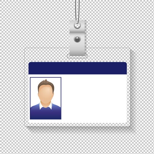 identification card with photo man isolated vector image