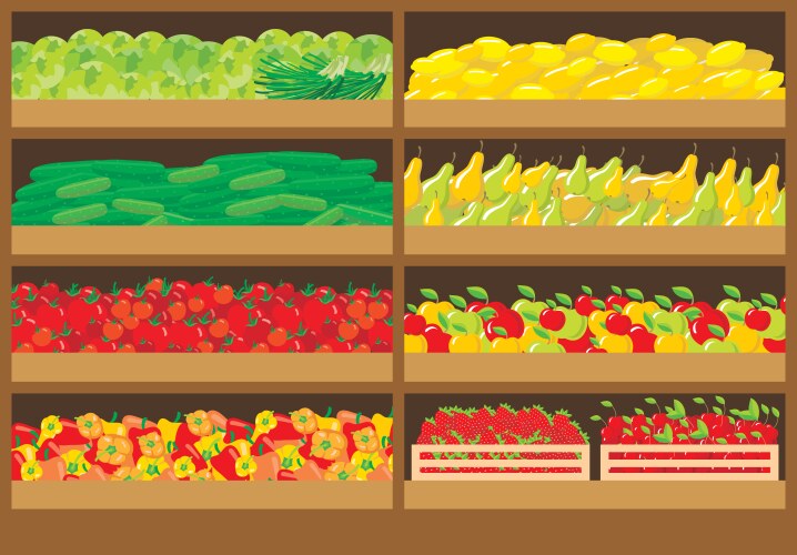 Fruit farmer shop Royalty Free Vector Image - VectorStock