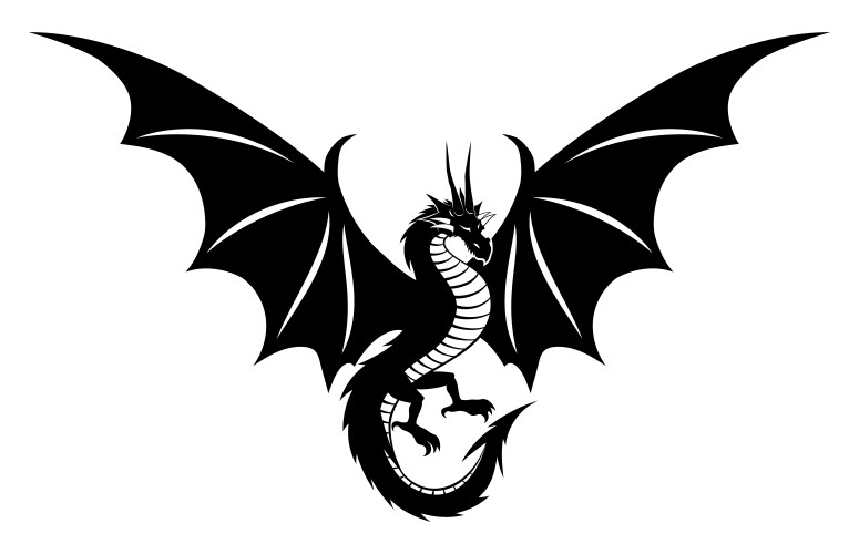 Black Dragon Icon Vector Image