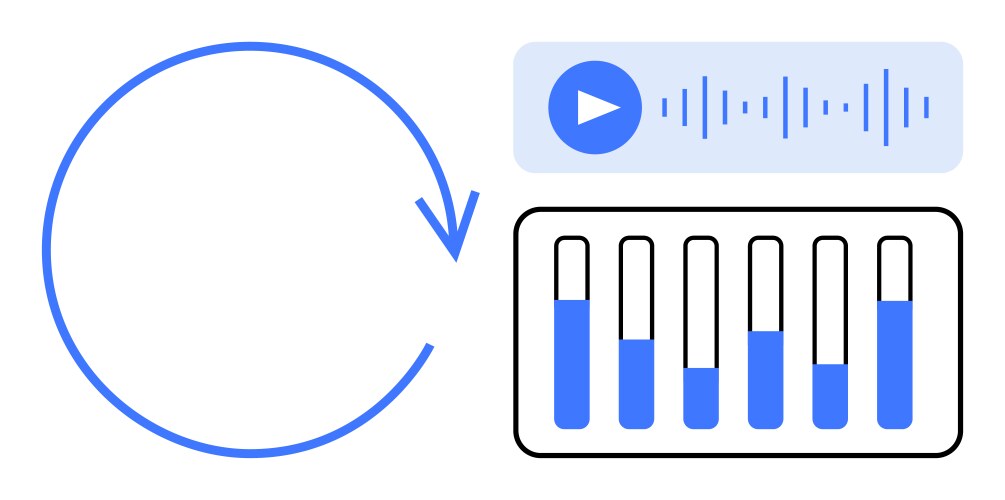 Audio playback with equalizer and loop feature vector image