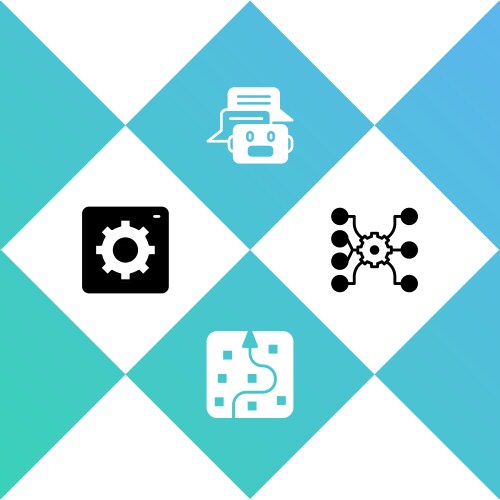 Set computer api interface neural network chat vector image