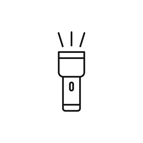Flashlight icon isolated on white background Vector Image