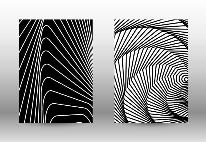 Set of abstract patterns with distorted lines vector image
