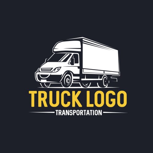 Truck logo transportation monochrome style Vector Image
