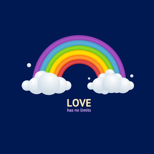 3d rainbow pride love has no limits concept vector image