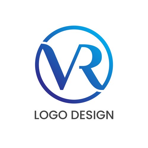 VR Circle Logo - Minimalist Vector Image