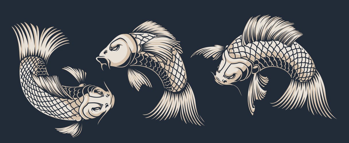 Seamless pattern with koi carp Royalty Free Vector Image