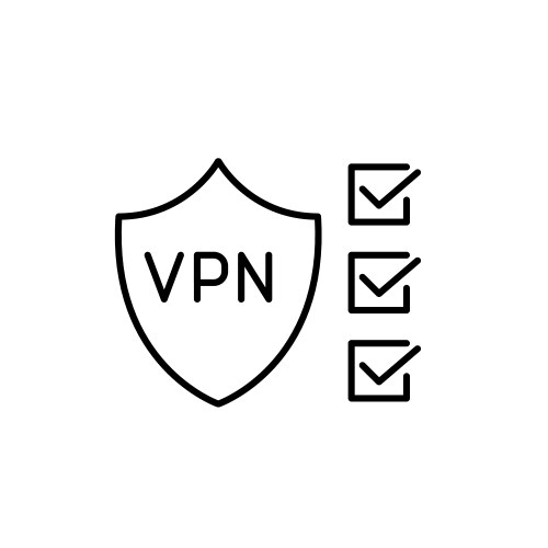 Vpn shield and checkmarks secure browsing data vector image