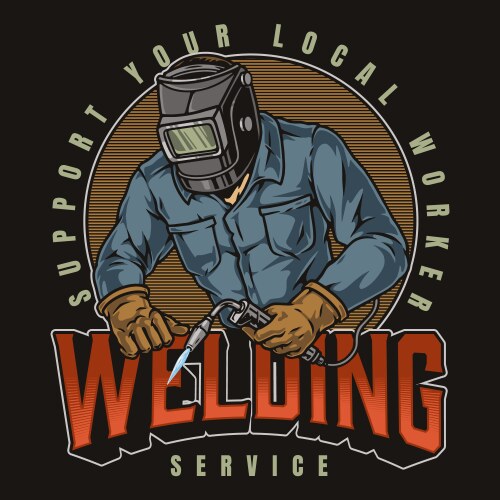 Welding Emblem - Round Vector Image
