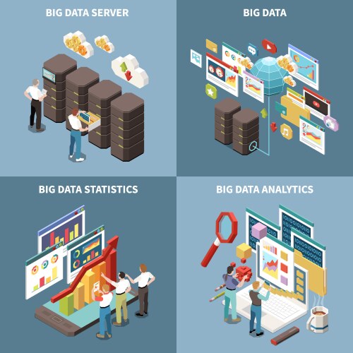 Big data 2x2 design concept Royalty Free Vector Image